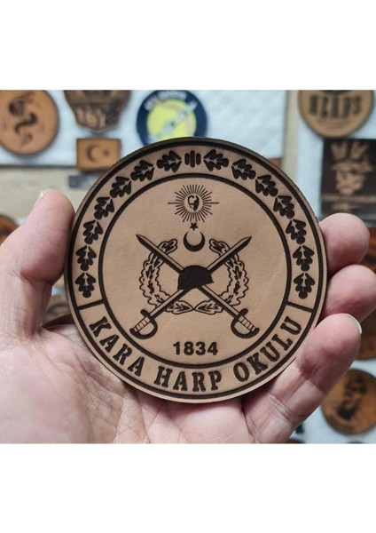 Kara Harp Okulu Deri Peç - Arma - Leather Patch
