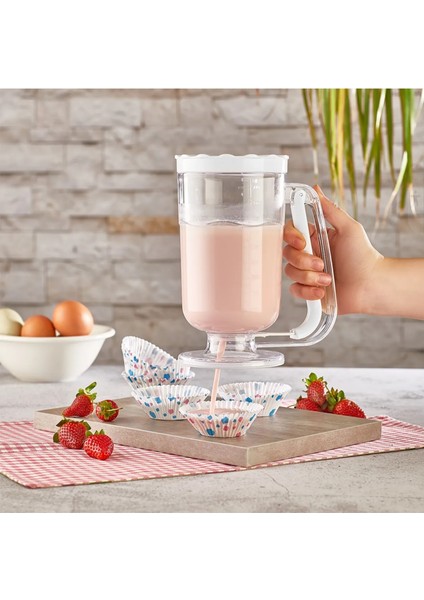 Pratik Hamur Dağıtıcı Pancake Krep Muffin Kolay Akıtma Kabı 67521 Pembe