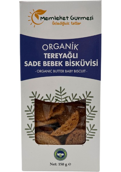 Organik Tereyağlı Sade Bebek Bisküvisi 150 gr Mg