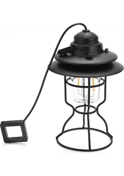 Taşınabilir Vintage Kamp Lambası Iki Seviyeli Parlaklık Ayarlı IP44 Su Geçirmez (Yurt Dışından)
