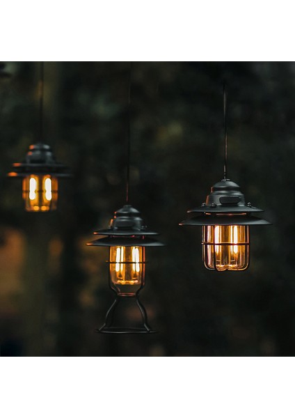 Taşınabilir Vintage Kamp Lambası Iki Seviyeli Parlaklık Ayarlı IP44 Su Geçirmez (Yurt Dışından) modelleri