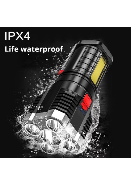 5 LED Taşınabilir Yüksek Lumenli USB Şarj Edilebilir Fener (Yurt Dışından)