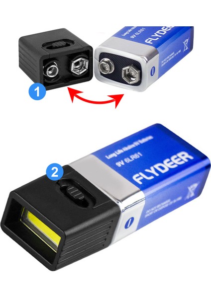 9 Volt Kompakt Ultra Parlak LED Fener (Yurt Dışından)