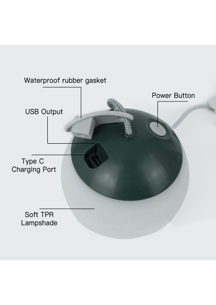 USB Şarj Edilebilir Kamp Aydınlatması Için Dış Mekan LED Çadır Işığı (Yurt Dışından)