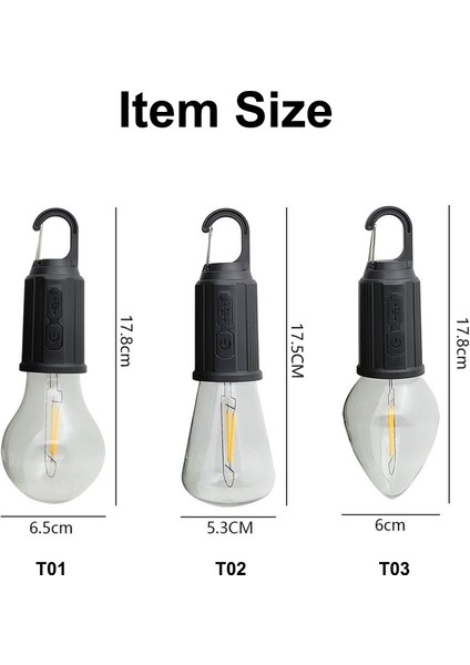 Şarj Edilebilir Taşınabilir Kamp Işığı 3 Ayarlı Parlaklık 400MAH (Yurt Dışından)