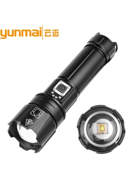 Çapraz Sınırlı P70 Flaş Işığı Type-C Şarjlı XHP70 Güçlü Işık (Yurt Dışından)