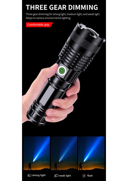 Şarj Edilebilir 30W Yüksek Parlaklıklu Suya Dalı LED Fener (Yurt Dışından)