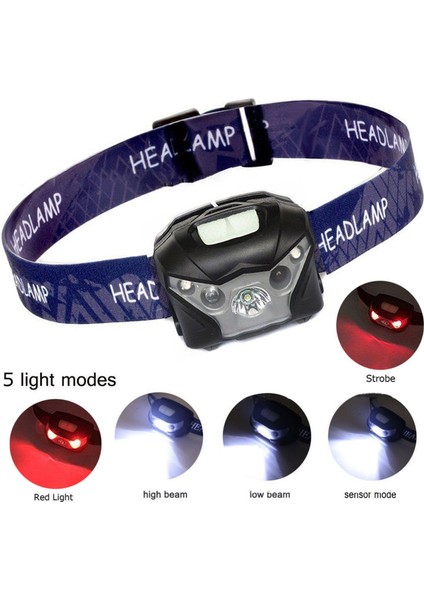 Çevre LED Baş Işığı USB Şarjlı Siyah (Yurt Dışından)