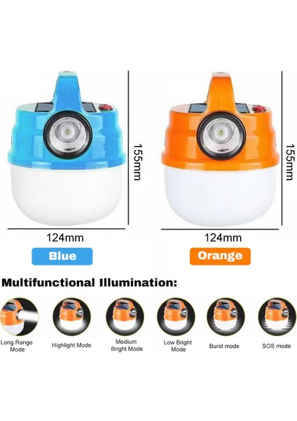 Güneş Enerjili Kamp Lambası USB Ile Yeniden Kullanılabilir (Yurt Dışından)