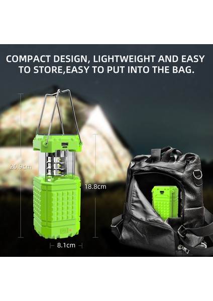 Elektrikli LED Kamp Lanternı 3000 Kapasiteli 8 Saat Oynama Süresi (Yurt Dışından)