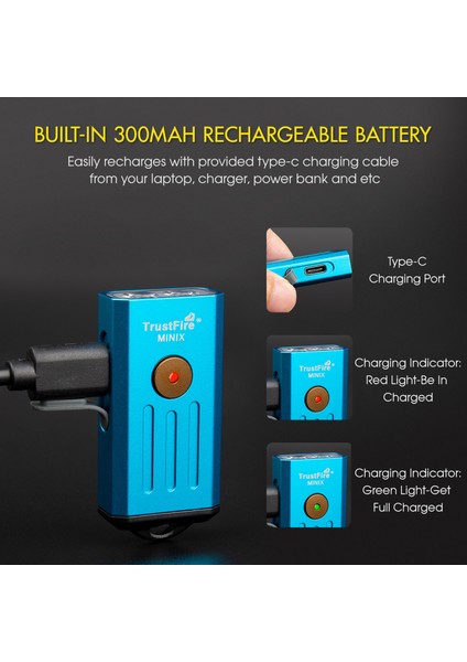 Mini Şarj Edilebilir Uv Kırmızı Işık Feneri (Yurt Dışından)