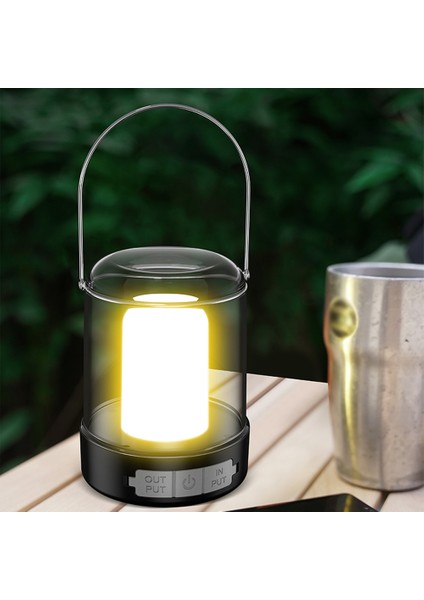 USB Şarj Edilebilir 3 Işık Modu Sonsuz Dimeye Sahip LED Kamp Işığı (Yurt Dışından)