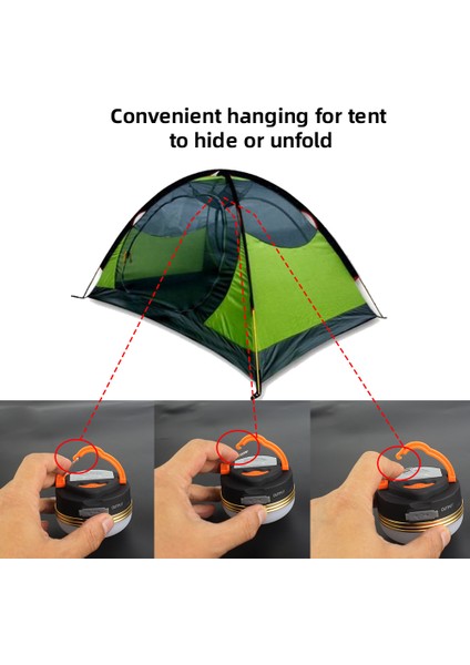 Taşınabilir Şarj Edilebilir 1800MAH 240 Lumen Kamp Lanternı (Yurt Dışından)