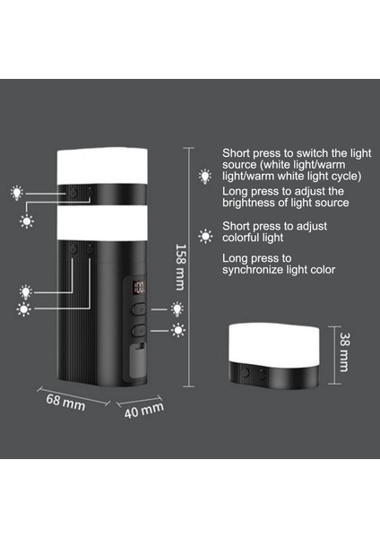 Manyetik Ayrılabilir 2'li Kamp Işığı Acil Şarj 6000MAH Pil (Yurt Dışından) fiyatları