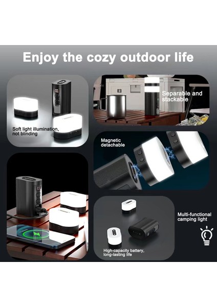 Manyetik Ayrılabilir 2'li Kamp Işığı Acil Şarj 6000MAH Pil (Yurt Dışından) indirimleri