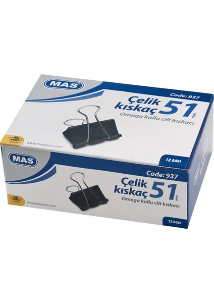 937 Çelik Kıskaç 51 mm 12 Adet - Siyah modelleri