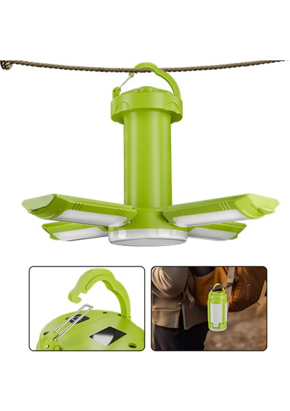 Katlanabilir 4 Işık Modlu LED Kamp Çadır Lamba (Yurt Dışından)
