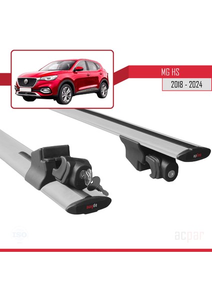 Mg Hs (AS23) 2018-2024 Arası ile Uyumlu Hook Model Ara Atkı Tavan Barı Gri 2 Adet