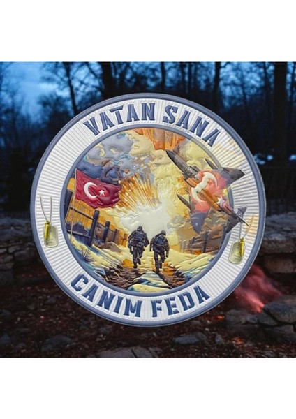 Vatan Sana Canım Feda Tpu Patch Peç Arma