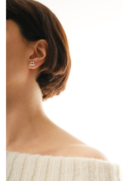 Gümüş Rodyumlu Damla Kesim Zirkon Taşlı Aşık Kuğular Küpe SGTL12839RODAJ modelleri