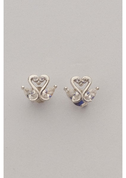 Gümüş Rodyumlu Damla Kesim Zirkon Taşlı Aşık Kuğular Küpe SGTL12839RODAJ fırsatları