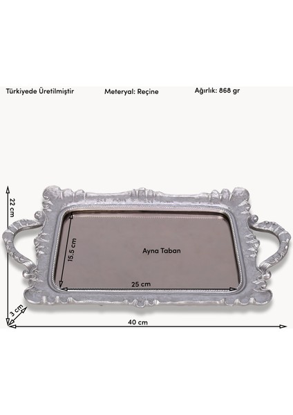 Linas Aynalı Tepsi Gümüş