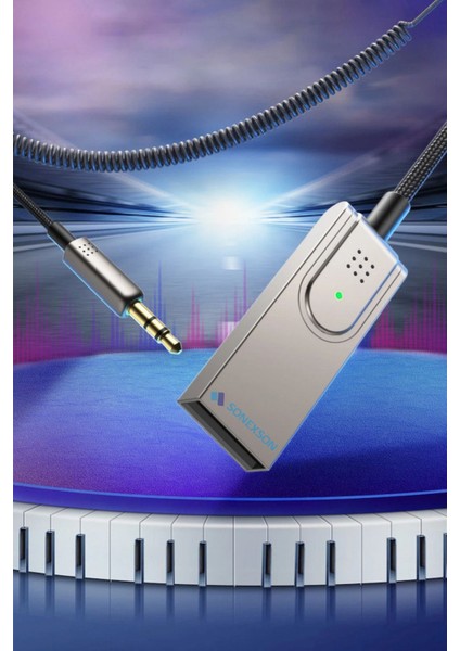 Bluetooth Receiver Aux Kablo Wireless Araç Kiti