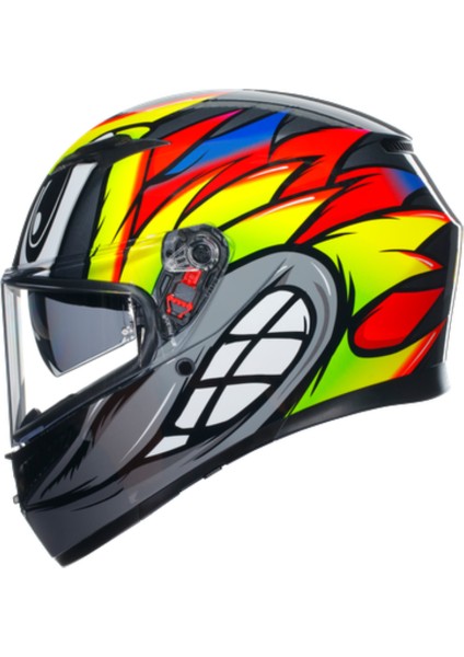 Kask/k3 Mplk Bırdy 2.0 Grey Ylw Red