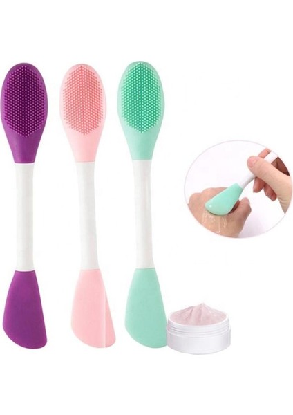 Silikon Yüz Maskesi Fırçası, Yumuşak Yüz Temizleme Scrubber, Dudak Exfoliator Cilt Bakımı Aplikatör Araçları (Yurt Dışından)