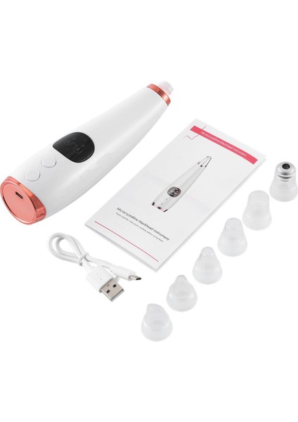 Taşınabilir USB Gözenekler Vakum Elektrikli Yüz Pcleaner Siyah Nokta Temizleyici - Beyaz Çift (Yurt Dışından)