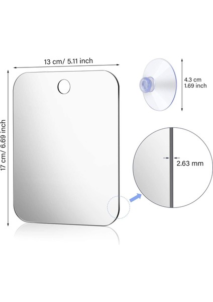 Duş Banyo Aynası Banyo Araçları Akrilik Tıraş Makyaj Aynaları Tuvalet Seyahat Aksesuarları Erkekler Kadınlar Için Duvar Emme ile (Yurt Dışından) fırsatları