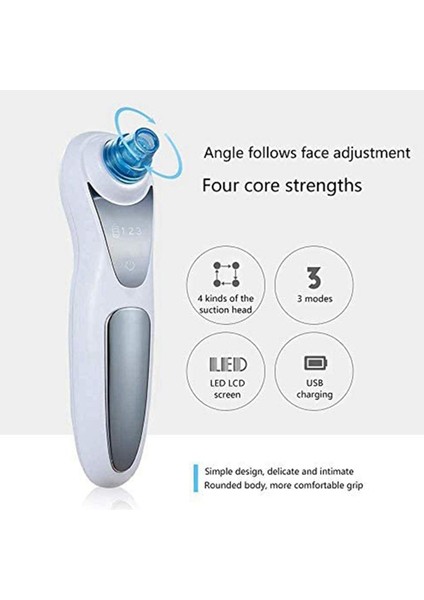 Xhhdqes Sökücü Siyah Nokta Gözenek Vakum - Beyaz Nokta Akne Emme Yüz Aracı Için Siyah Nokta Vakum Emme Seviyesi Gözenek Temizleyici (Yurt Dışından)