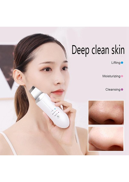 Ultrasonik Yüz Cilt Scrubber Güzellik Makinesi Iyon Derin Yüz Temizleme Soyma Küreği Peeling Cilt Bakım Cihazı (Yurt Dışından)