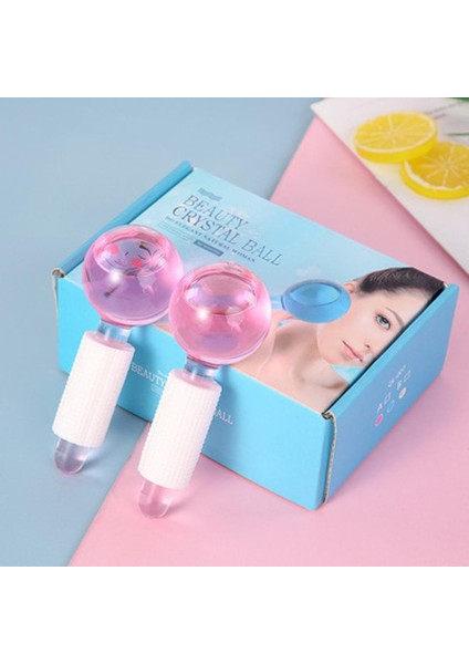 Adet/kutu Kristal Buz Hokeyi Silindiri Enerji Masajı Güzellik Yüz Göz Kristal Top Masajı Su Dalgası Buz Küreleri Cilt Bakımıtüm Pembe (Hepsi Pembe) (Yurt Dışından)