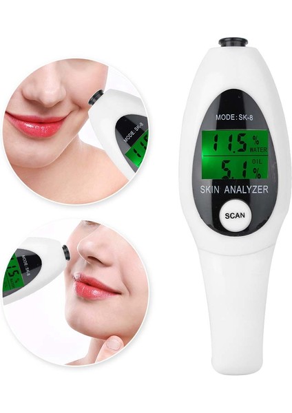 Yüz Test Cihazı Cilt Nemi Abs Güvenli Çevre Dostu LCD Eve Seyahat Için Dayanıklı (Yurt Dışından)