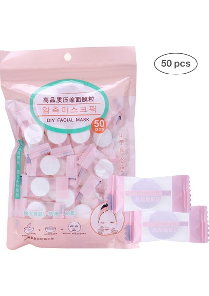 50 Adet/pask Sıkıştırılmış Yüz Maskesi Kağıt Tek Kullanımlık Levha Pamuk Diy Maske Makyaj Mendil Kore Güzellik Araçları Yüz Bakım Maskesi (Yurt Dışından)
