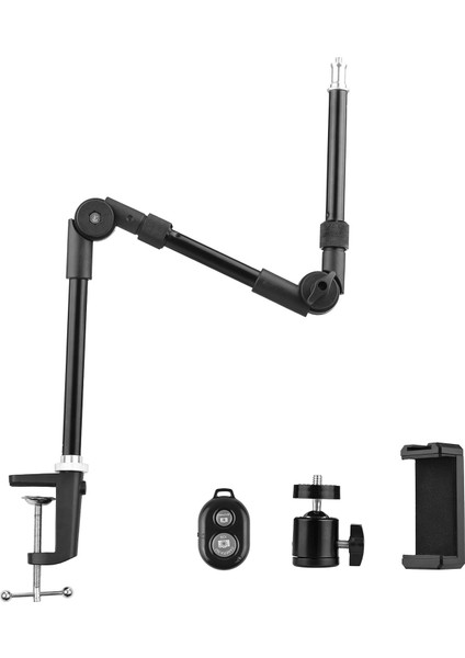 St-01 Esnek Katlanabilir Masaya Takılabilir Masa Üstü Standı 3 kg Yük Kapasitesi Esnek Top Başlı (Yurt Dışından)