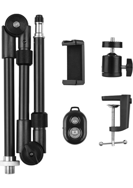 St-01 Esnek Katlanabilir Masaya Takılabilir Masa Üstü Standı 3 kg Yük Kapasitesi Esnek Top Başlı (Yurt Dışından)