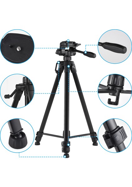 Taşınabilir Alüminyum Alüvyon Tripod 173CM Maksimum Yükseklik 8kg Yük Taşıma Kapasitesi Dslr Kameralar Için (Yurt Dışından) fiyatları
