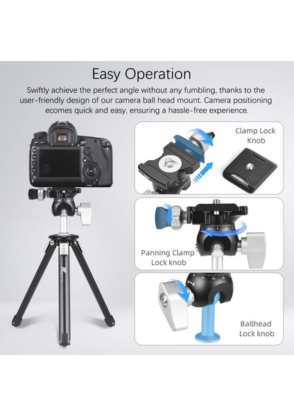 Bafang Q-01A Alüminyum Çelik Bilyalı Tripod Başlığı 3 kg Taşıma Kapasitesi Hızlı Serbest Bırakma Plakası (Yurt Dışından)