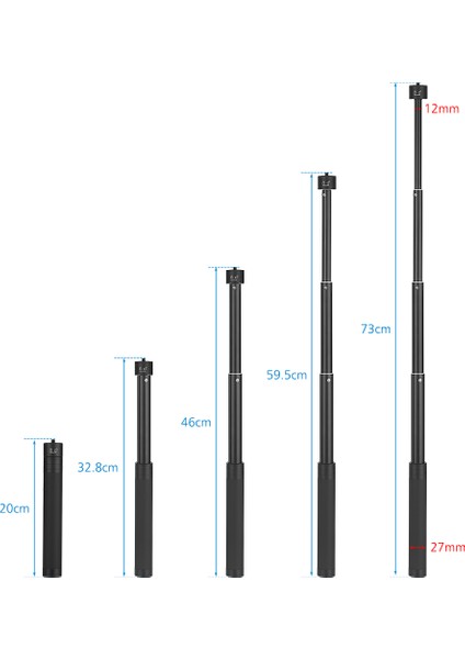 Feiyutech G5 G5GS Wg2 Spg G6 Jimbat Stabilizatörü Için Taşınabilir 5 Bölümlü Uzatılabilir Sie Sopa (Yurt Dışından)