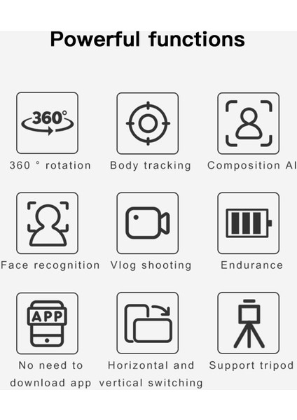 360° Akıllı Izleyici Jimbali 360° Dönüş Otomatik Yüz Izleme (Yurt Dışından)