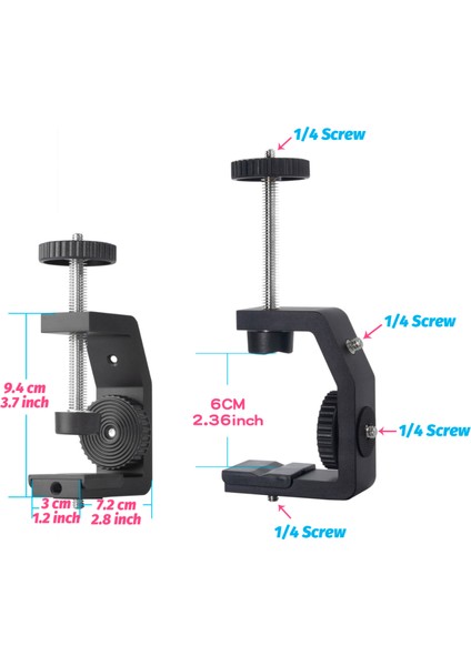 Evrensel Alüminyum Çelik Kamera Tutucu Uzatma Çubuğu Ayarlanabilir Uzunluk 33 - 60CM (Yurt Dışından)