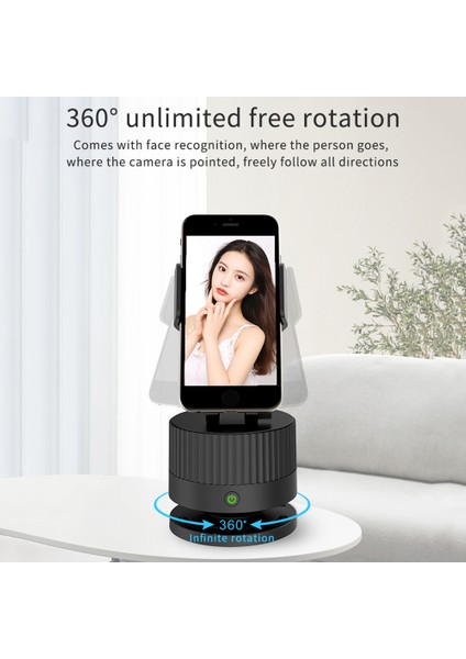 360° Akıllı Canlı Yayın Cihazı Aı Portre Kompozisyonu Siyah (Yurt Dışından)