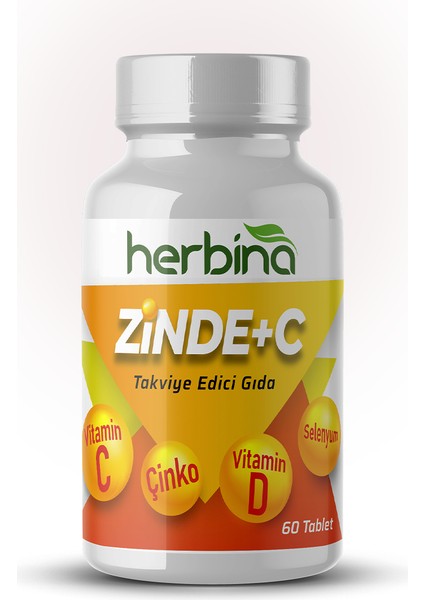 Zinde+C Vitamin C Çinko Vitamin D 60 Tablet