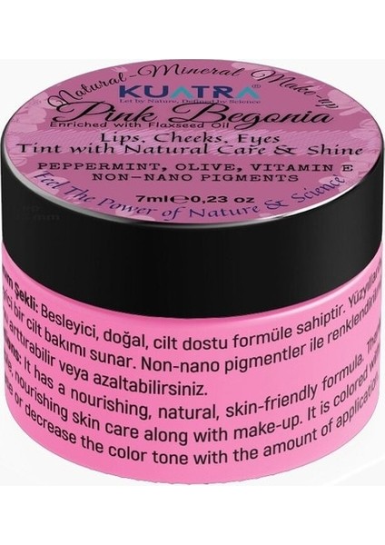 Pink Begonia Nemlendirici - Antioksidan Işıltı Veren Balm (Doğal Içerikli Ruj- Allık) fiyatları