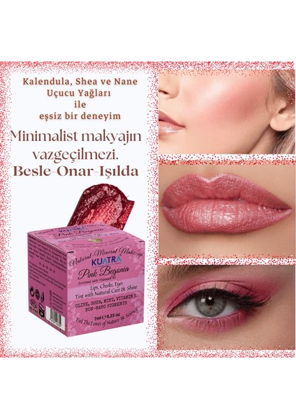 Pink Begonia Nemlendirici - Antioksidan Işıltı Veren Balm (Doğal Içerikli Ruj- Allık) fırsatları