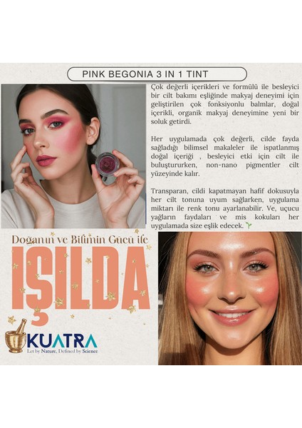 Pink Begonia Nemlendirici - Antioksidan Işıltı Veren Balm (Doğal Içerikli Ruj- Allık) indirimleri