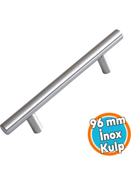 10 Adet Inox Metal Mobilya Mutfak Çekmece Dolap Dolabı Kulbu Kulpu Kulpları (96 mm - 9.6 Cm)
