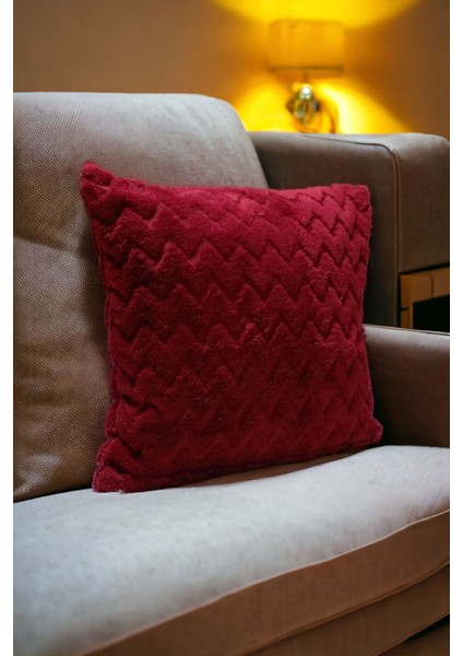 Bohem 4'lü Dekoratif Yastık Kılıfı Kırlent Kılıfı 43 x 43 cm Bordo Zikzak Dsn modelleri